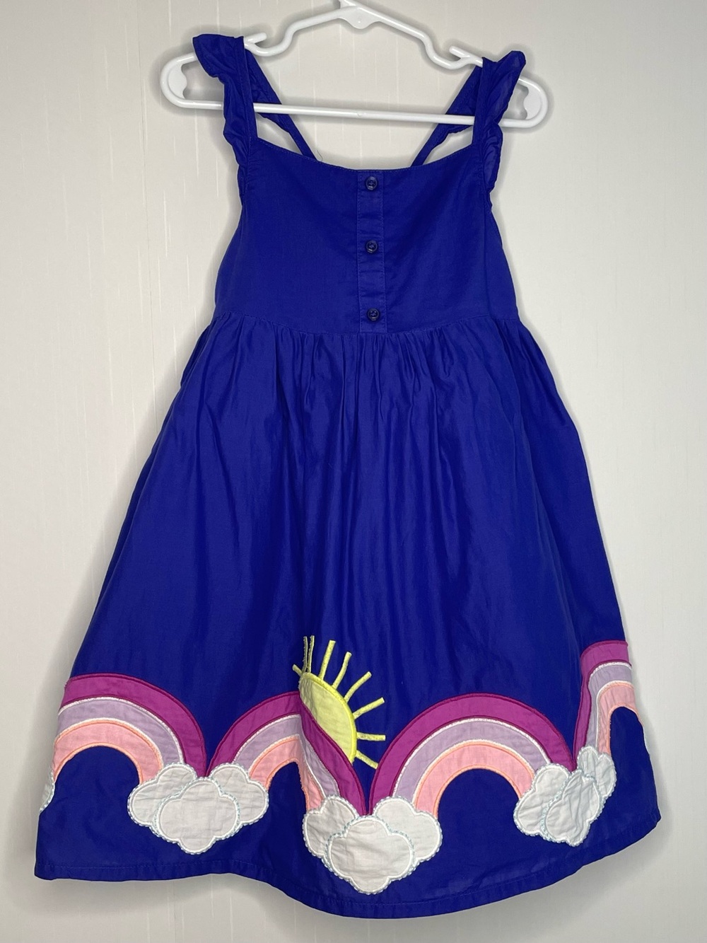 Gymboree Iris Blue Criss-Cross Strap Rainbow Sun Applique Sundress 5